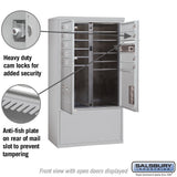 10 Door High Free-Standing 4C Horizontal Mailbox with Parcel Locker in Aluminum
