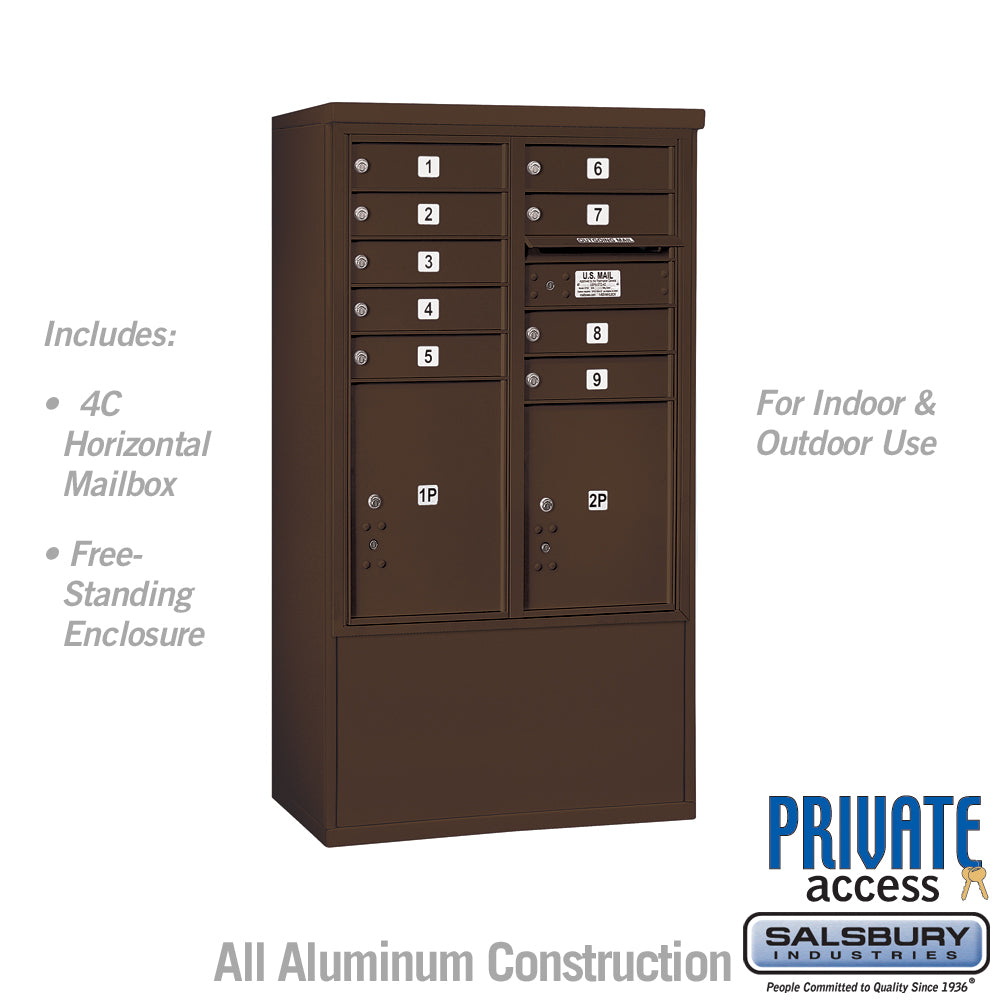 10 Door High Free-Standing Parcel Locker with Private Access