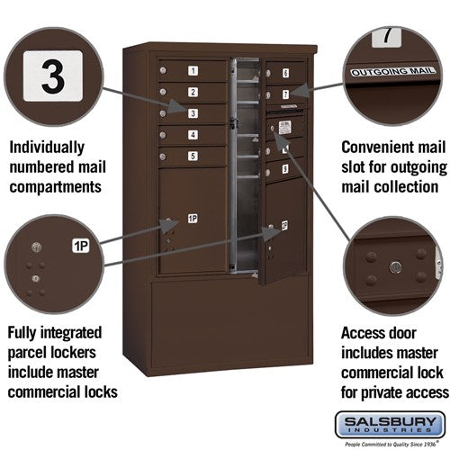 10 Door High Free-Standing Parcel Locker with Private Access
