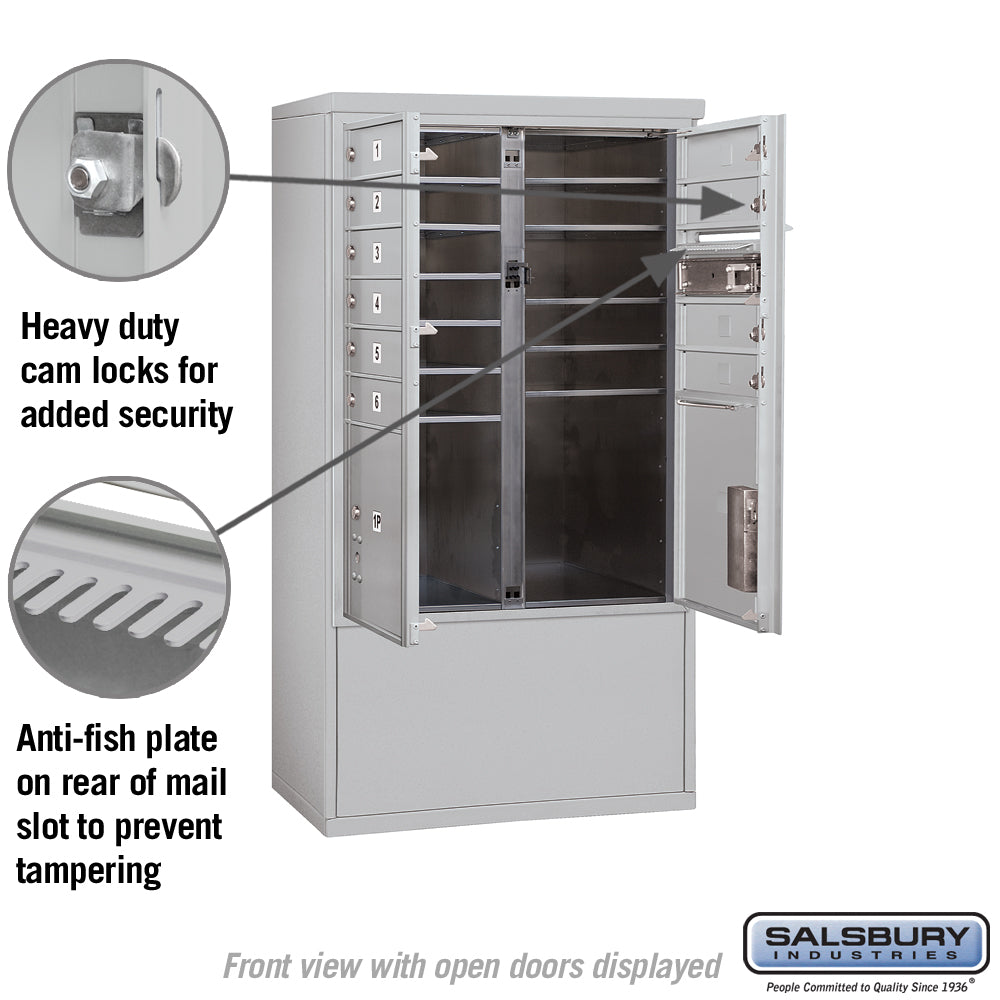 10 Door High Free-Standing 4C Horizontal Mailbox with Parcel Lockers