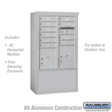 Free-Standing 4C Horizontal Mailbox Unit - 10 Door High, Double Column, Bronze, USPS Access