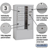 Free-Standing 4C Horizontal Mailbox Unit - 10 Door High, Double Column, Bronze, USPS Access