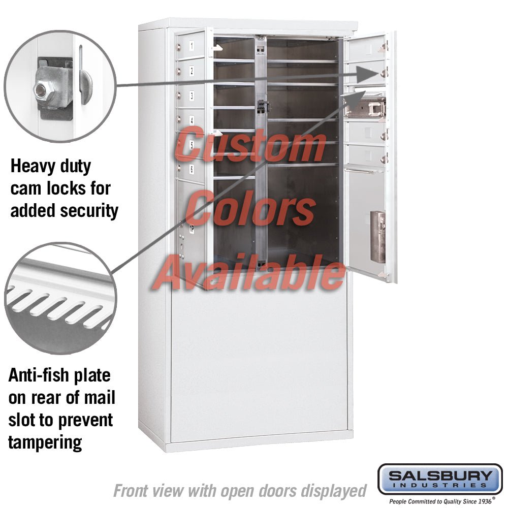 Free-Standing 4C Horizontal Mailbox Unit - 10 Door High, Double Column, Custom Color, Front Loading, Private Access