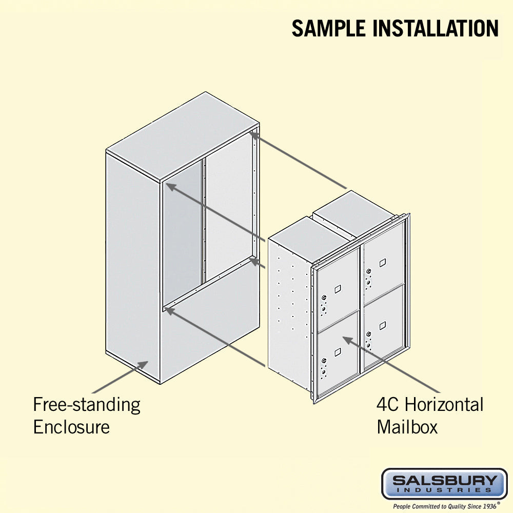 10 Door High Free-Standing Parcel Locker with 4 Parcel Lockers in Aluminum with USPS Access