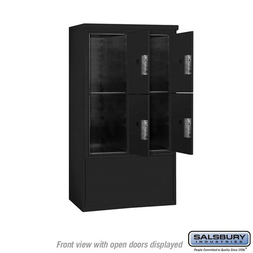 10 Door High Free-Standing Parcel Locker with 4 Parcel Lockers in Black for Private Access
