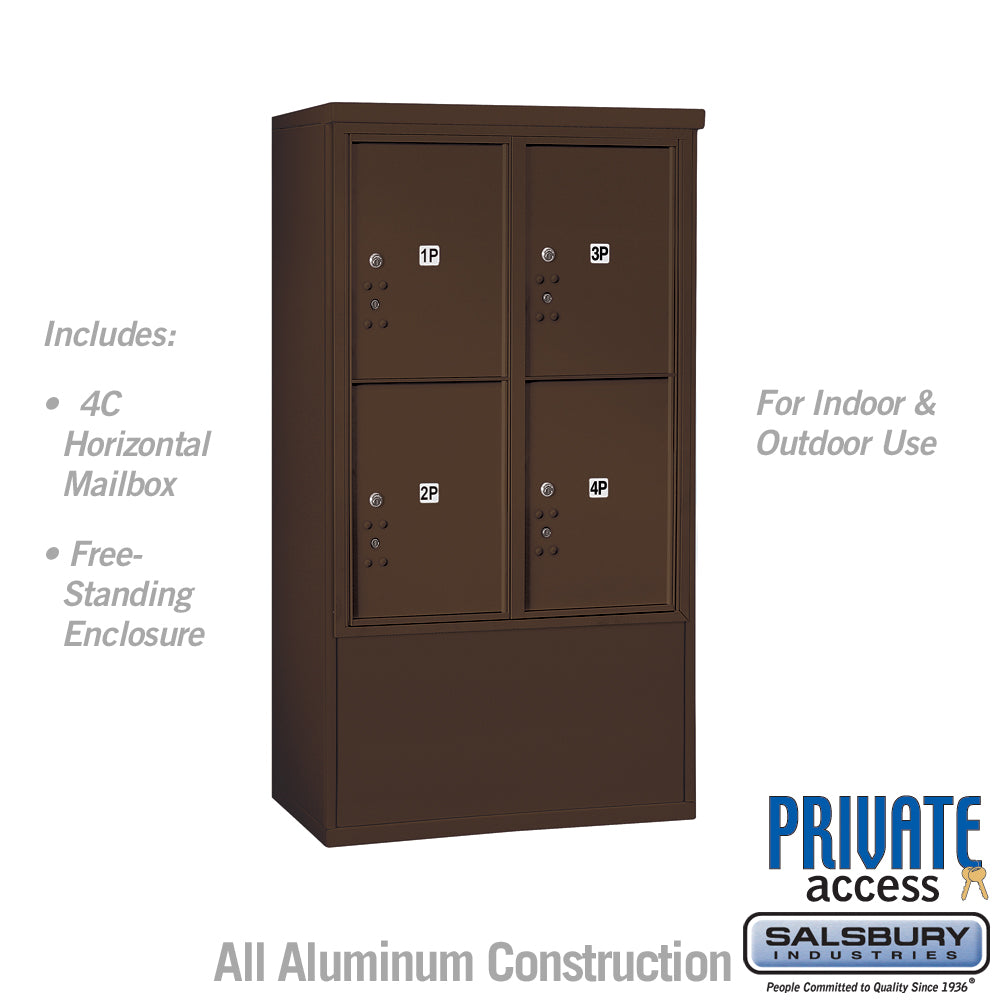 10 Door High Free-Standing Parcel Locker with Private Access