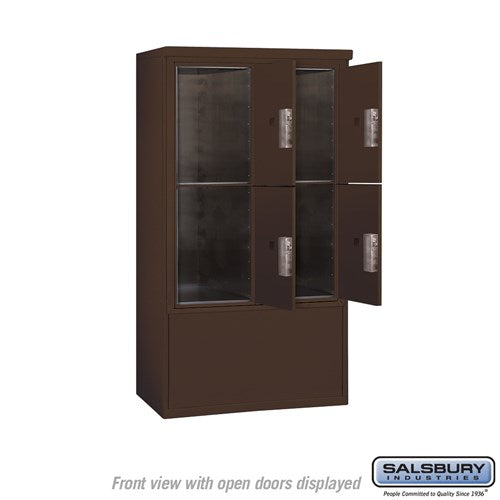 10 Door High Free-Standing 4C Horizontal Parcel Locker with 4 Parcel Lockers in Bronze with USPS Access