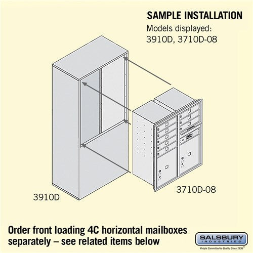 Free-Standing Enclosure for Double Column Mailboxes - Black