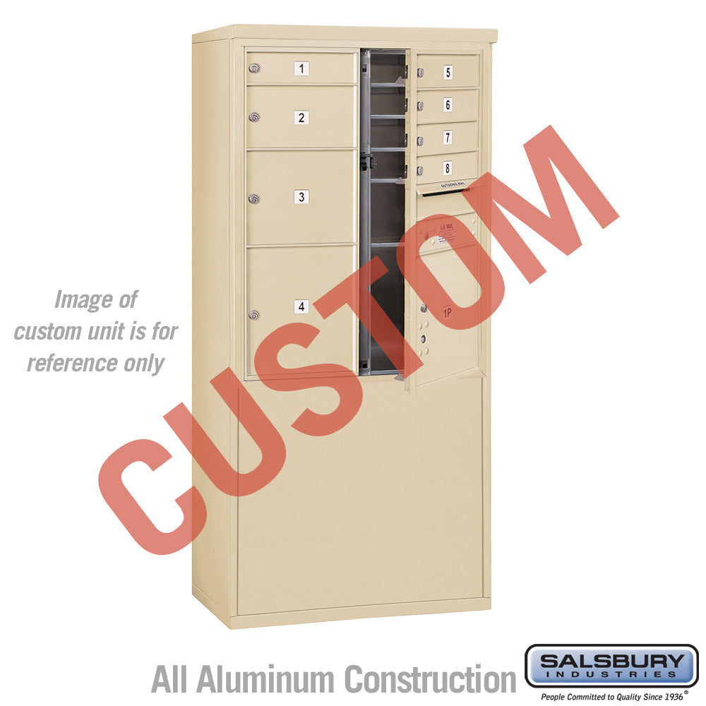 Free-Standing 4C Horizontal Mailbox Unit - 10 Door High - Double Column - Sandstone - USPS Access