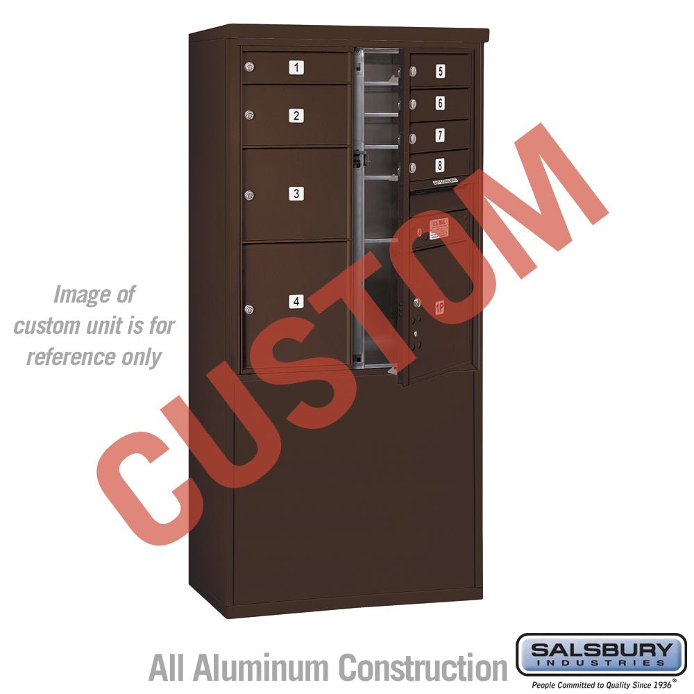 Free-Standing 4C Horizontal Mailbox Unit - 10 Door High, Double Column, Bronze, USPS Access