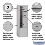 10 Door High Free-Standing 4C Horizontal Mailbox with Parcel Locker in Aluminum