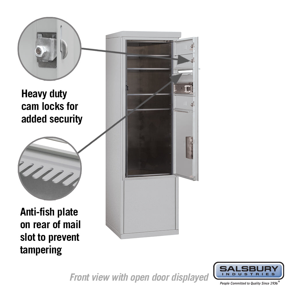 10 Door High Free-Standing 4C Horizontal Mailbox with Parcel Locker in Aluminum