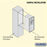 10 Door High Free-Standing 4C Horizontal Mailbox with Parcel Locker in Aluminum