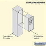 10 Door High Free-Standing 4C Horizontal Mailbox with Parcel Locker in Aluminum with USPS Access