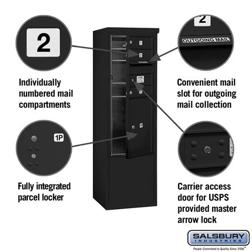 10-Door Free-Standing Mailbox with Parcel Locker and USPS Access