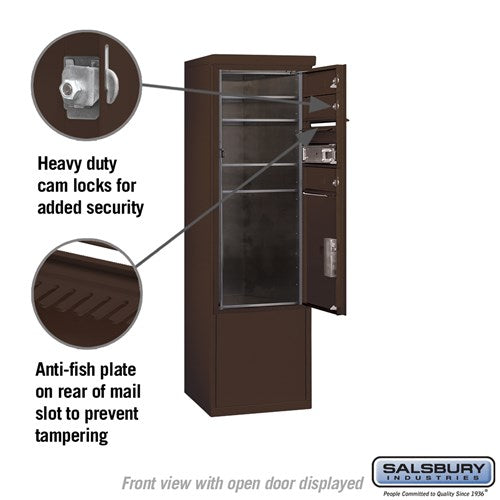 10-Door Free-Standing Bronze Mailbox with Parcel Locker