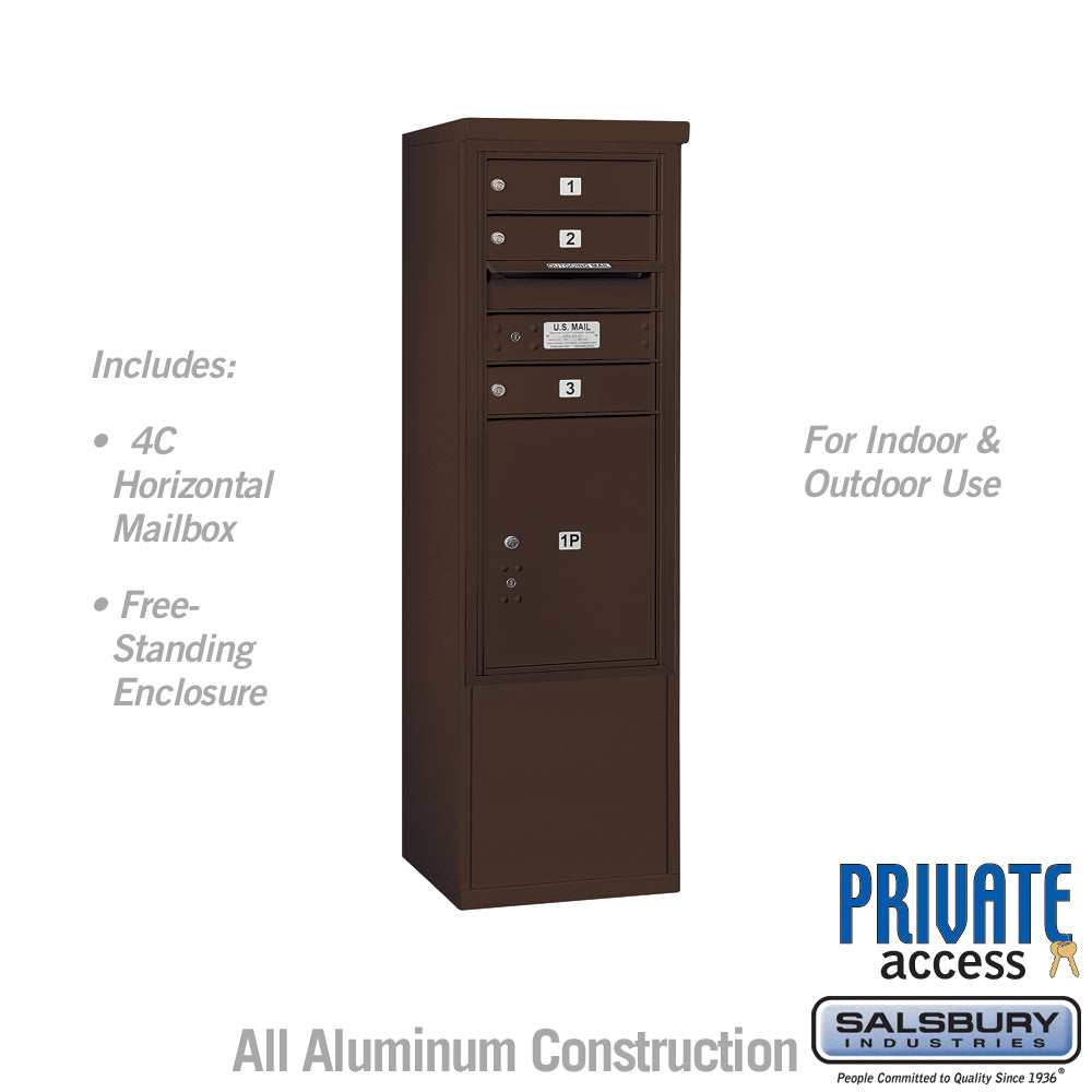 10-Door Free-Standing Bronze Mailbox with Parcel Locker