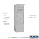 10 Door High Free-Standing 4C Horizontal Mailbox with Parcel Locker in Aluminum with USPS Access
