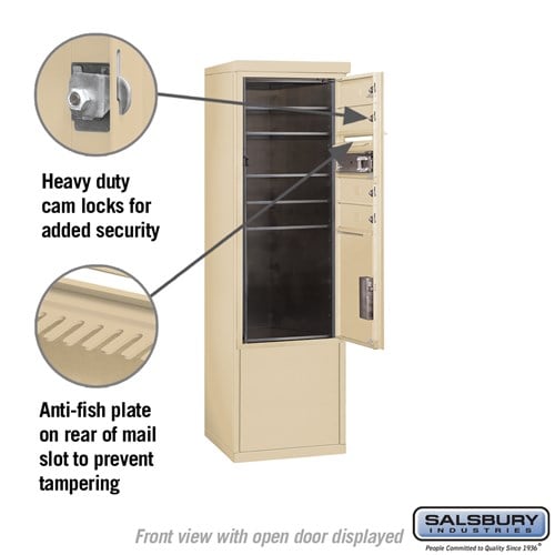 10-Door Free-Standing Mailbox with Parcel Locker in Sandstone