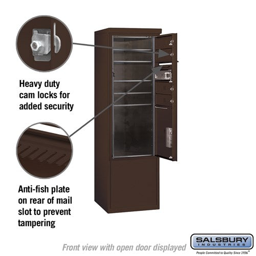 10-Door Free-Standing Mailbox with Parcel Locker in Bronze