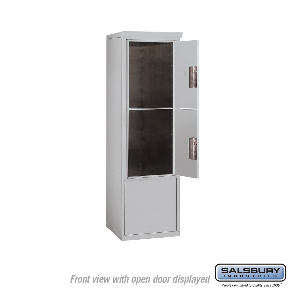 10-Door Free-Standing Parcel Locker with 2 Parcel Lockers, Aluminum, Private Access