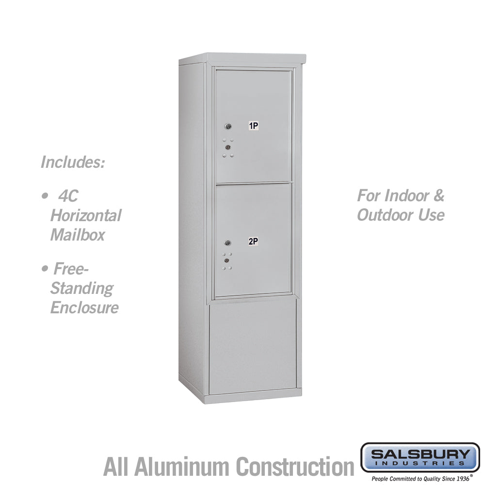 10 Door High Free-Standing Parcel Locker with 2 Parcel Lockers in Aluminum with USPS Access