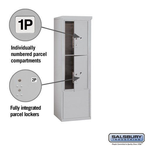 10 Door High Free-Standing Parcel Locker with 2 Parcel Lockers in Aluminum with USPS Access
