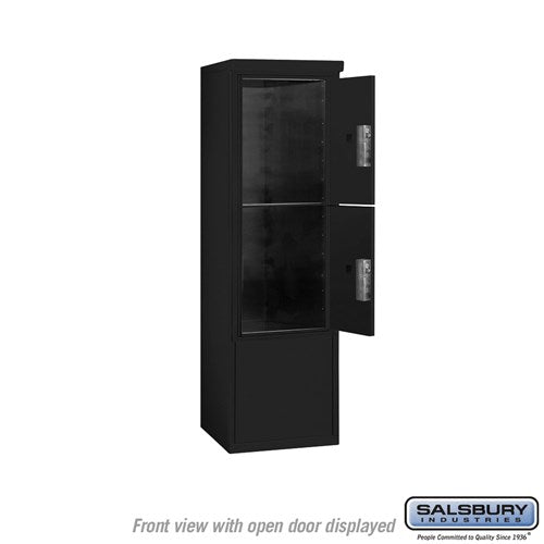 10 Door High Free-Standing 4C Horizontal Parcel Locker with 2 Parcel Lockers in Black with Private Access