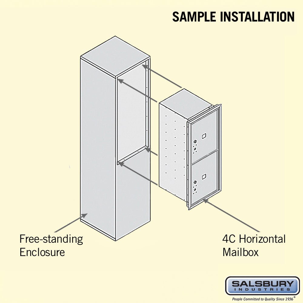 10 Door High Free-Standing 4C Horizontal Parcel Locker with 2 Parcel Lockers in Black