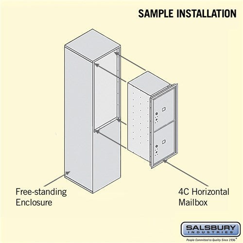 10 Door High Free-Standing 4C Horizontal Parcel Locker with 4 Parcel Lockers in Sandstone with USPS Access