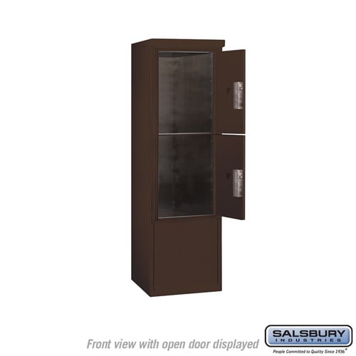 10 Door High Free-Standing Parcel Locker with 2 Parcel Lockers in Bronze with Private Access