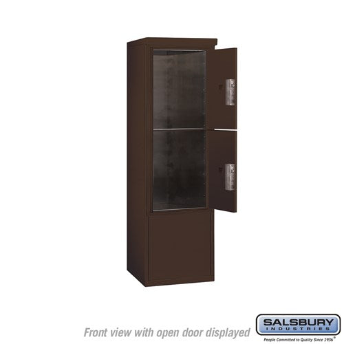 10 Door High Free-Standing 4C Horizontal Parcel Locker with 2 Parcel Lockers in Bronze with USPS Access
