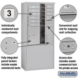 Salsbury Free-Standing 4C Horizontal Mailbox Unit, 11 Door High, Sandstone, Front Loading, Private Access