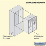Salsbury Free-Standing 4C Horizontal Mailbox Unit, 11 Door High, Sandstone, Front Loading, Private Access