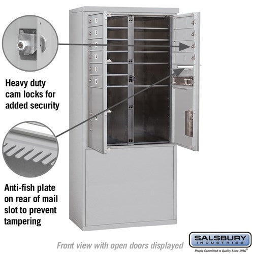 11-Door Free-Standing 4C Horizontal Mailbox with Parcel Lockers and USPS Access