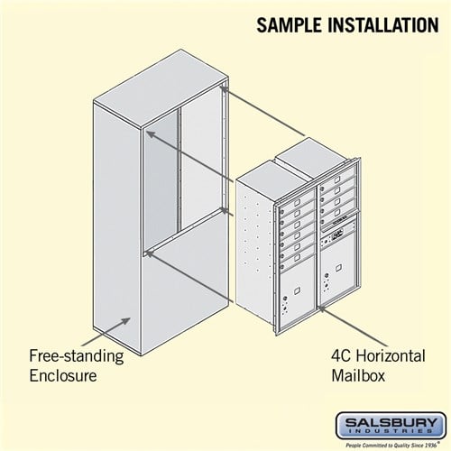 11-Door Free-Standing 4C Horizontal Mailbox with Parcel Lockers and USPS Access