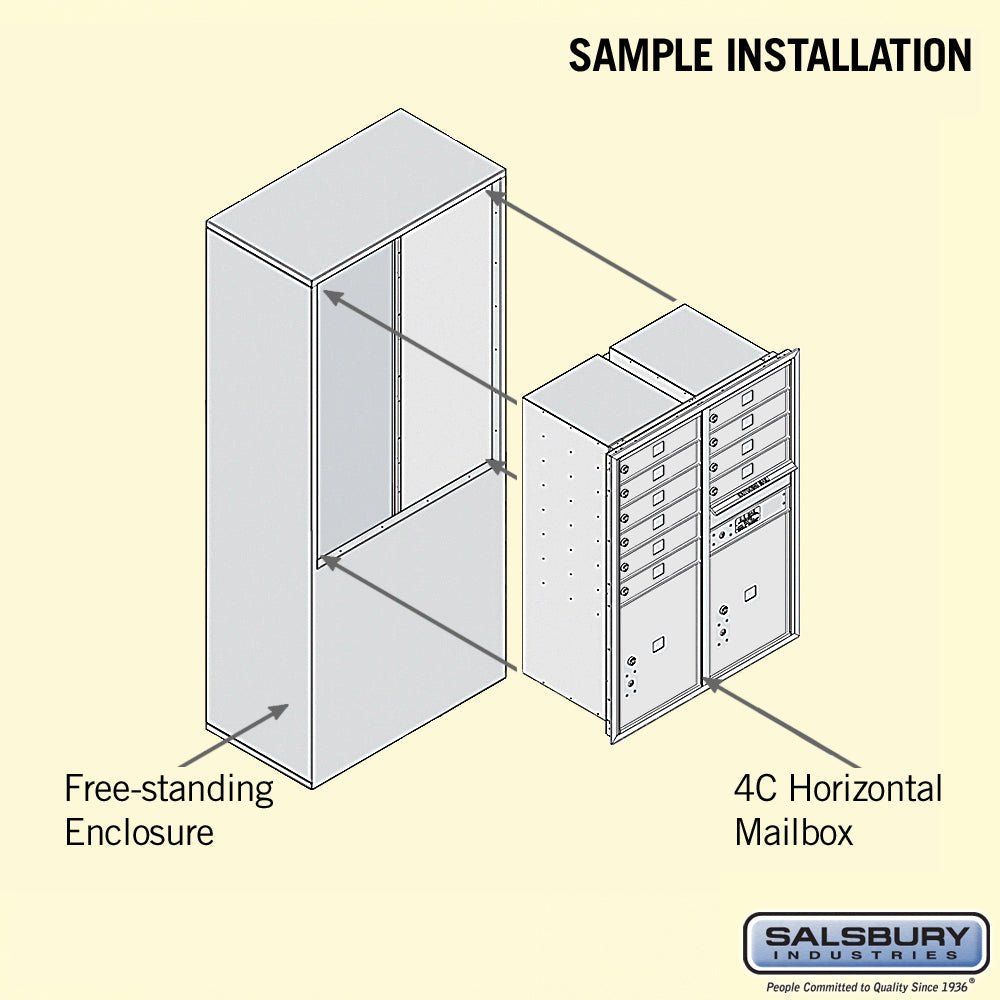11-Door Free-Standing Mailbox with Parcel Lockers for Private Access