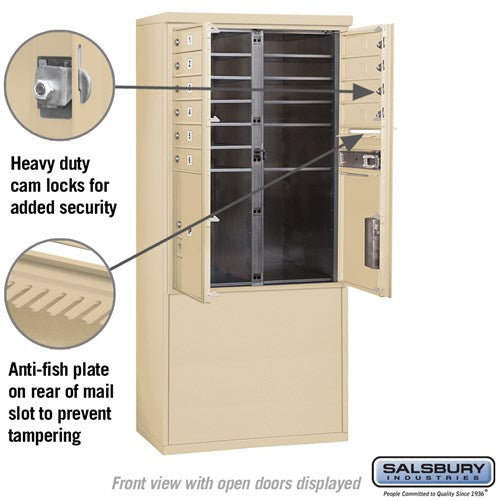 11-Door Free-Standing Mailbox with Parcel Locker, Aluminum, Private Access