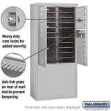 11 Door High Free-Standing 4C Horizontal Mailbox with 15 Doors and Parcel Locker in Aluminum