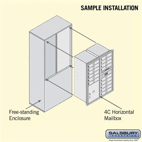 11 Door High Free-Standing 4C Horizontal Mailbox with Parcel Locker in Bronze