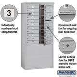 11 Door High Free-Standing 4C Horizontal Mailbox with 20 Doors in Aluminum with USPS Access
