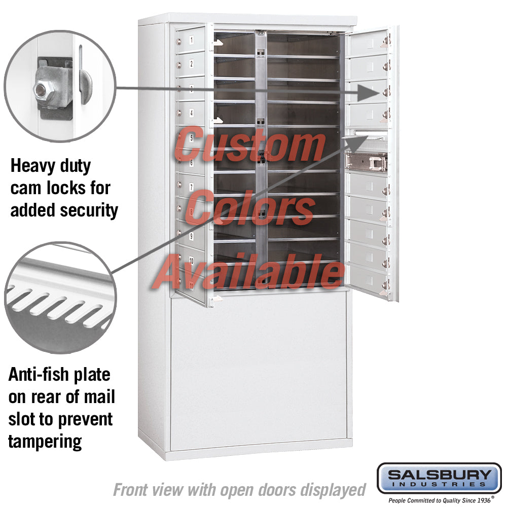 Free-Standing 4C Horizontal Mailbox Unit with 20 Compartments and Secure Lock