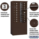 11 Door High Free-Standing 4C Horizontal Mailbox with 20 Doors in Aluminum with Private Access