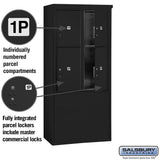 11-Door Free-Standing Mailbox with Parcel Locker in Black