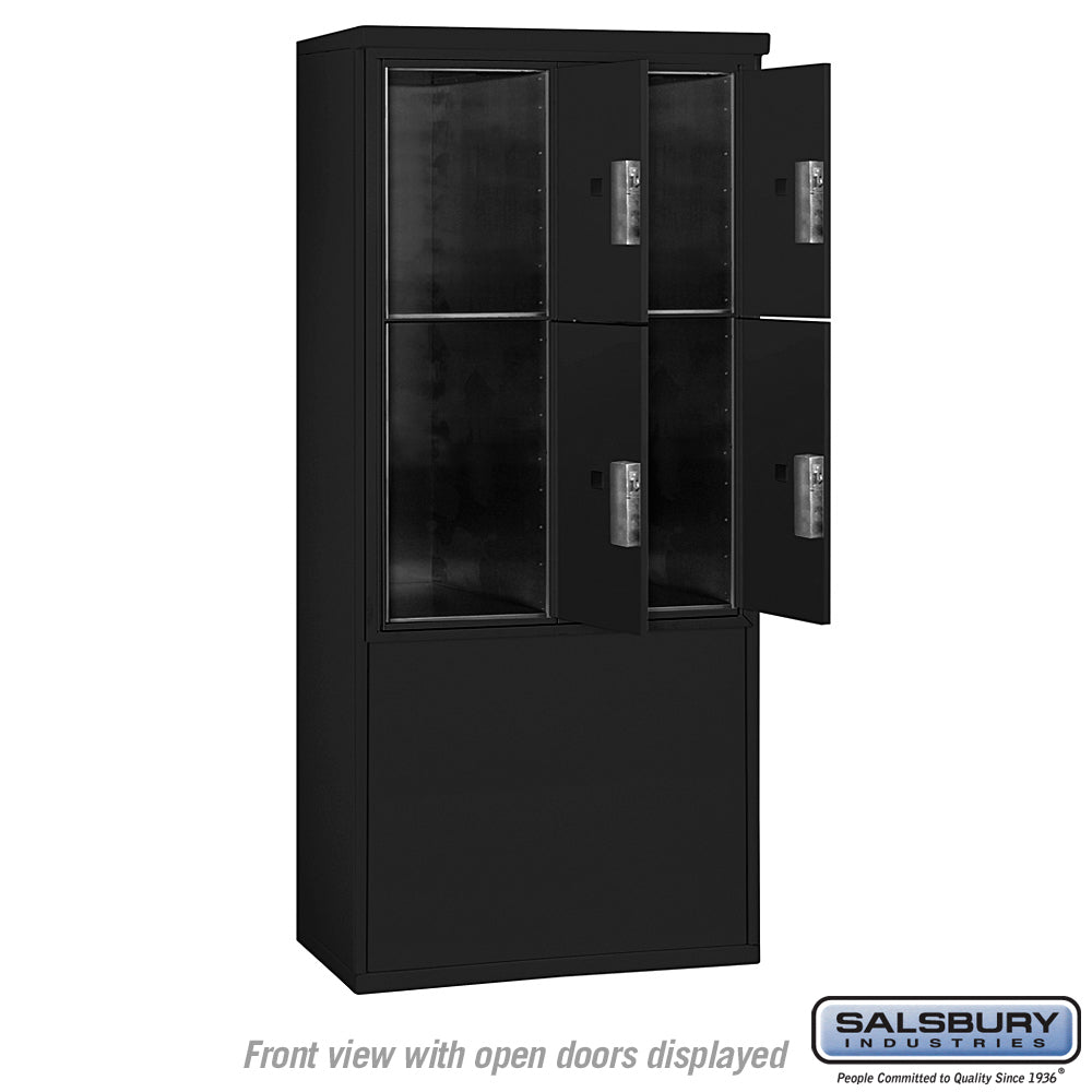 11-Door Free-Standing Mailbox with Parcel Locker in Black