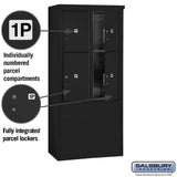 11-Door Free-Standing Parcel Locker with 4 Parcel Lockers in Black