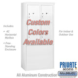 Free-Standing 4C Horizontal Mailbox Unit with Parcel Lockers