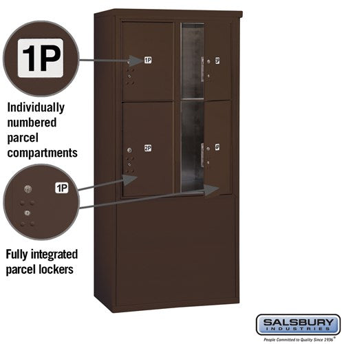 11-Door Free-Standing Parcel Locker with USPS Access in Bronze