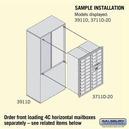 Free-Standing Enclosure for Double Column Mailbox - Black