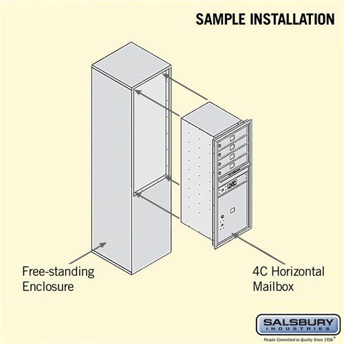 11-Door Free-Standing Mailbox with Parcel Locker, Aluminum, Private Access